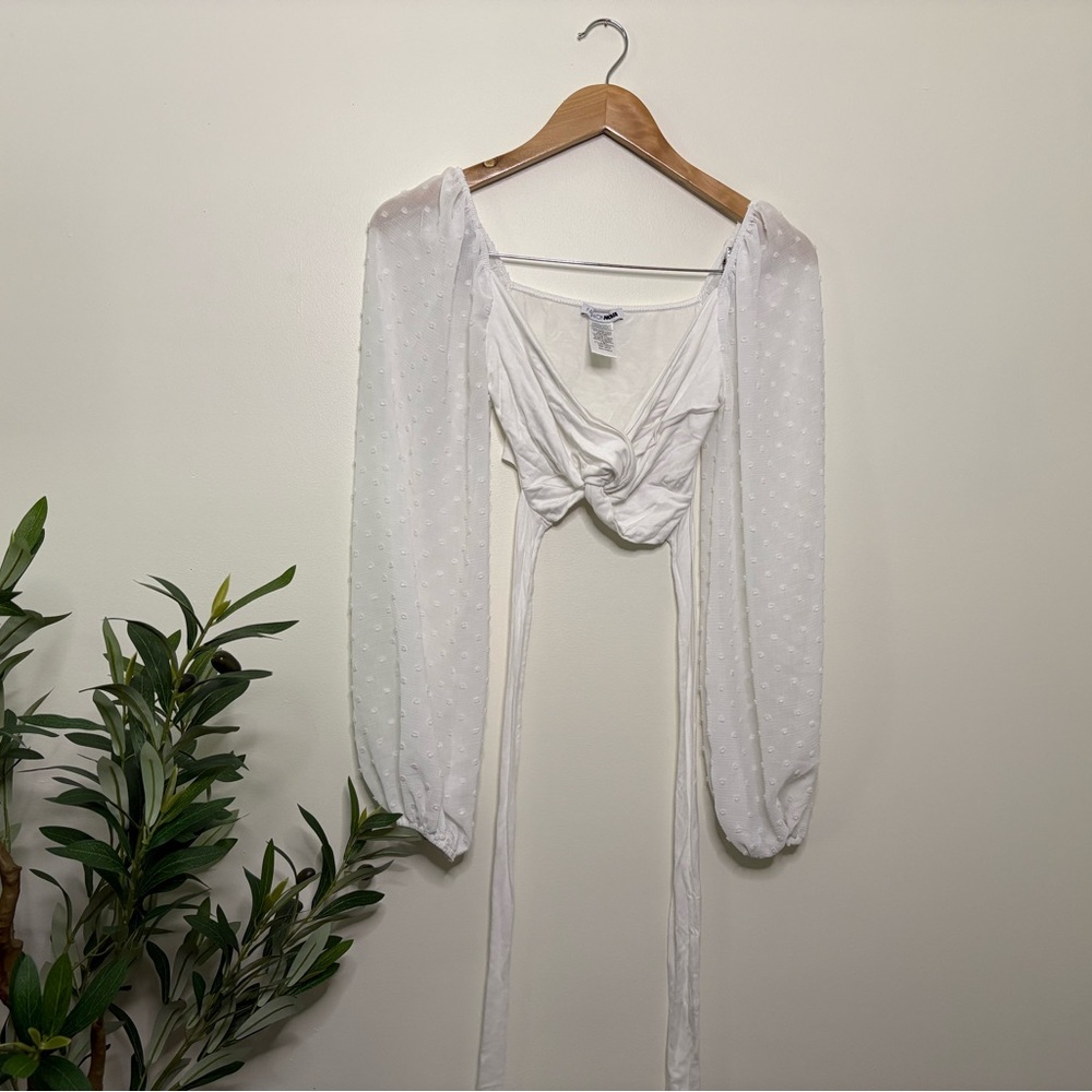 Fashion Nova White Textured Blouse